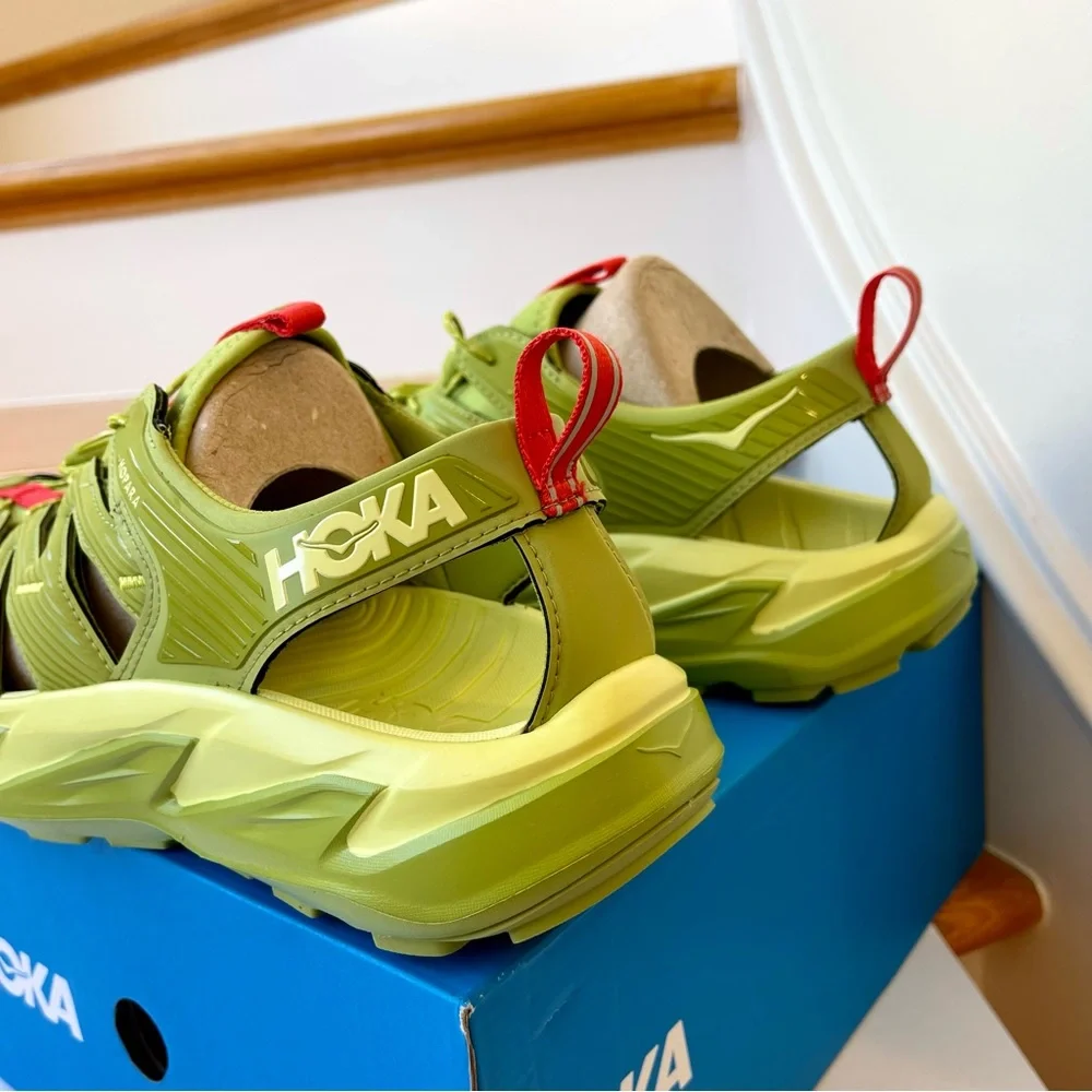 NWT Hoka Hopara Hiking Sandal Wet / Dry shoe in Dark Citron Luminary Green - Picture 3 of 16